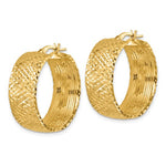 이미지를 갤러리 뷰어에 로드 , 14k Yellow Gold Large Diamond Cut Round Hoop Earrings
