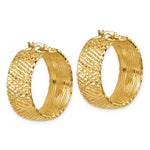 Ladda upp bild till gallerivisning, 14k Yellow Gold Large Diamond Cut Round Hoop Earrings

