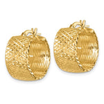 Lataa kuva Galleria-katseluun, 14k Yellow Gold Diamond Cut Round Hoop Earrings
