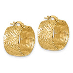 Indlæs billede til gallerivisning 14k Yellow Gold Diamond Cut Round Hoop Earrings
