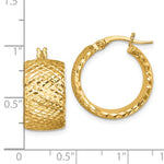 画像をギャラリービューアに読み込む, 14k Yellow Gold Diamond Cut Round Hoop Earrings
