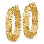 Lataa kuva Galleria-katseluun, 14k Yellow Gold Diamond Cut Oval Hoop Earrings

