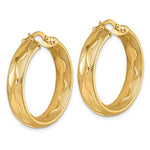 Load image into Gallery viewer, 14k Yellow Gold 27mm x 5.5mm Wavy Textured Round Hoop Earrings

