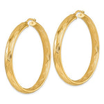 이미지를 갤러리 뷰어에 로드 , 14k Yellow Gold 50mm x 5.5mm Wavy Textured Round Hoop Earrings
