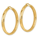 Загрузить изображение в средство просмотра галереи, 14k Yellow Gold 50mm x 5.5mm Wavy Textured Round Hoop Earrings
