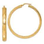 Load image into Gallery viewer, 14k Yellow Gold 50mm x 5.5mm Wavy Textured Round Hoop Earrings

