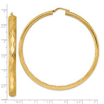 Φόρτωση εικόνας στο εργαλείο προβολής Συλλογής, 14k Yellow Gold 65mm x 5.5mm Wavy Textured Round Hoop Earrings
