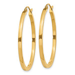 Lataa kuva Galleria-katseluun, 14K Yellow Gold Square Tube Round Hoop Earrings 35mm x 2mm
