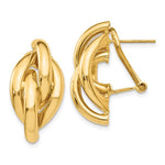 Load image into Gallery viewer, 14k Yellow Gold Swirl Omega Back Post Earrings
