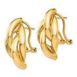 Load image into Gallery viewer, 14k Yellow Gold Swirl Omega Back Post Earrings
