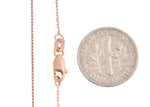Ladda upp bild till gallerivisning, 14K Rose Gold 0.8mm Diamond Cut Cable Bracelet Anklet Choker Necklace Pendant Chain
