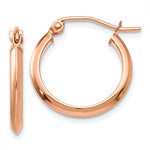 Carregar imagem no visualizador da galeria, 14K Rose Gold 12mm x 2.5mm Knife Edge Round Hoop Earrings
