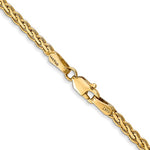 Afbeelding in Gallery-weergave laden, 14K Yellow Gold 2.4mm Flat Wheat Spiga Bracelet Anklet Choker Necklace Pendant Chain

