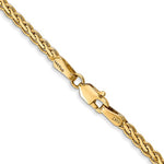 將圖片載入圖庫檢視器 14K Yellow Gold 2.4mm Flat Wheat Spiga Bracelet Anklet Choker Necklace Pendant Chain
