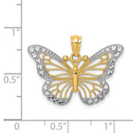 이미지를 갤러리 뷰어에 로드 , 14k Yellow Gold and Rhodium Butterfly Pendant Charm
