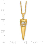 Kép betöltése a galériamegjelenítőbe: 18k Yellow Gold Diamond Cone Pendant Necklace

