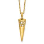 Lataa kuva Galleria-katseluun, 18k Yellow Gold Diamond Cone Pendant Necklace
