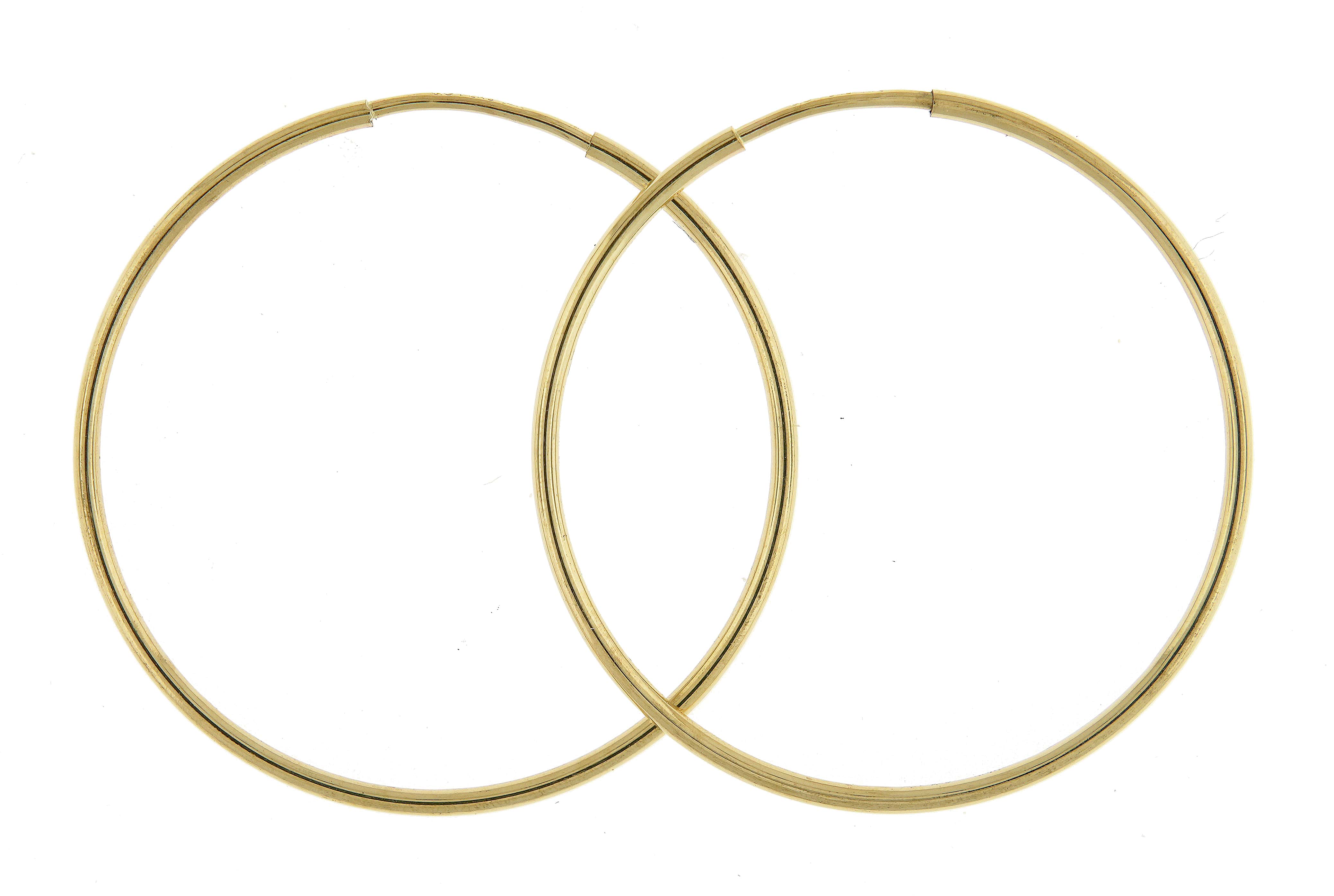 14K Yellow Gold 27mm x 1.25mm Round Endless Hoop Earrings