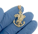 Load image into Gallery viewer, 14k Yellow Gold Mariners Cross Eagle Anchor Pendant Charm
