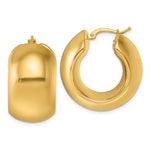 Lataa kuva Galleria-katseluun, 18K 14K Yellow Gold 27mm x 15mm Classic Round Hoop Earrings
