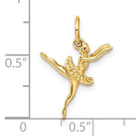 將圖片載入圖庫檢視器 14k Yellow Gold Ballerina Ballet Dancer 3D Small Pendant Charm
