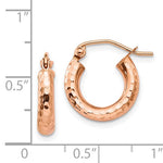 Kép betöltése a galériamegjelenítőbe: 14k Rose Gold 25mm x 3.25mm Diamond Cut Round Hoop Earrings
