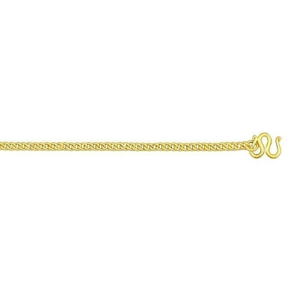 24k Yellow Gold 3.7mm Curb Bracelet Chain
