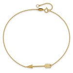 Afbeelding in Gallery-weergave laden, 14k Yellow Gold Arrow Anklet 9 Inch with Extender
