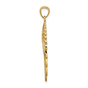14k Yellow Gold Angel Wing Cut Out Pendant Charm
