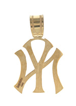 Afbeelding in Gallery-weergave laden, 14k 10k Yellow White Gold or Sterling Silver New York Yankees LogoArt Licensed Major League Baseball MLB Pendant Charm
