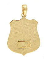 Lataa kuva Galleria-katseluun, 14k Yellow Gold Police Badge Large Pendant Charm

