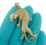 Cargar imagen en el visor de la galería, 14K Yellow Gold Panther Large Pendant Charm
