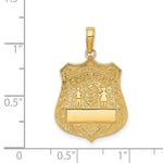 Kép betöltése a galériamegjelenítőbe: 14k Yellow Gold Police Badge Large Pendant Charm

