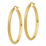 Load image into Gallery viewer, 14k Yellow Gold 37mm x 2.5mm Diamond Cut Round Hoop Earrings

