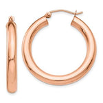 Charger l&#39;image dans la galerie, 14K Rose Gold 30mm x 4mm Classic Round Hoop Earrings
