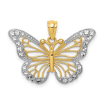 Afbeelding in Gallery-weergave laden, 14k Yellow Gold and Rhodium Butterfly Pendant Charm

