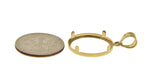 이미지를 갤러리 뷰어에 로드 , 14K Yellow Gold Coin Holder for 15.6mm x 0.86mm  Coins or Mexican 2.50 or 2 1/2 Peso or US $1.00 Dollar Type 3 Tab Back Frame Pendant Charm

