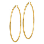 Lataa kuva Galleria-katseluun, 14K Yellow Gold 60mmx2mm Lightweight Classic Round Hoop Earrings
