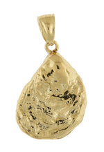 Lataa kuva Galleria-katseluun, 14k Yellow Gold Oyster Shell Seashell 3D Pendant Charm
