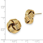 Load image into Gallery viewer, 14k Yellow Gold 16mm Classic Love Knot Stud Post Earrings
