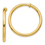 Lataa kuva Galleria-katseluun, 14K Yellow Gold 35mm x 3mm Non Pierced Round Hoop Earrings
