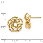 Load image into Gallery viewer, 14k Yellow Gold Flower Love Knot Stud Post Earrings
