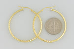 將圖片載入圖庫檢視器 14k Yellow Gold 37mm x 2.5mm Diamond Cut Round Hoop Earrings
