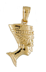 Carica l&#39;immagine nel visualizzatore di Gallery, 14k Yellow Gold Egyptian Nefertiti 3D Pendant Charm
