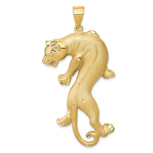 14K Yellow Gold Panther Large Pendant Charm