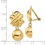 Lataa kuva Galleria-katseluun, 14k Yellow Gold Non Pierced Clip On Ball Dangle Earrings
