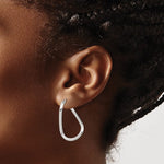 Ladda upp bild till gallerivisning, Sterling Silver Twisted Hoop Earrings 32mm x 18mm
