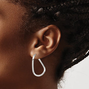 Sterling Silver Twisted Hoop Earrings 32mm x 18mm