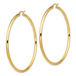 Charger l'image dans la galerie, 14K Yellow Gold 70mm x 3mm Extra Large Giant Gigantic Big Lightweight Round Classic Hoop Earrings
