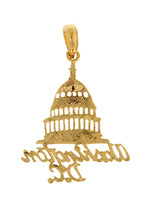 將圖片載入圖庫檢視器 14k Yellow Gold Washington DC Capitol Building Pendant Charm
